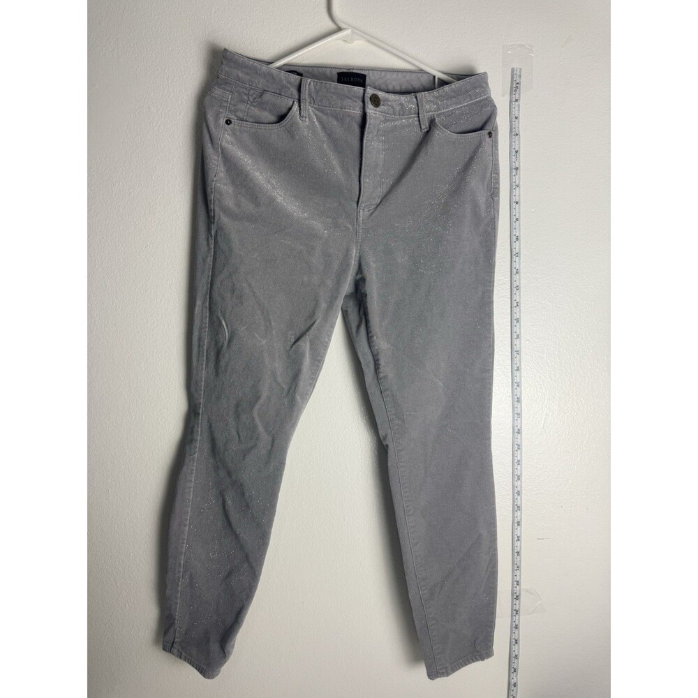 Talbots Gray Metallic Shimmer Skinny Pants Women’s Size 12 Stretch